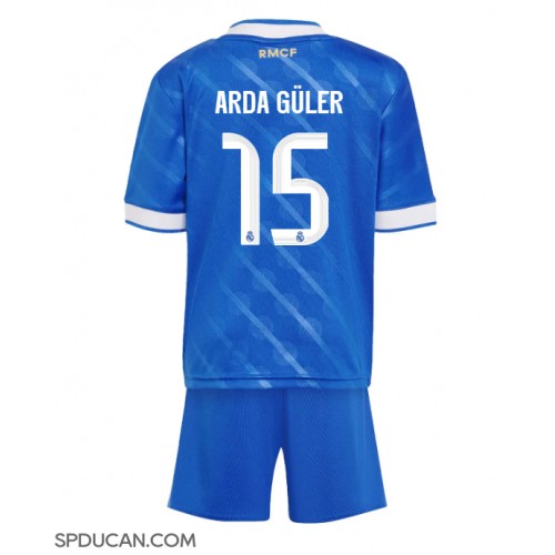 Dječji Nogometni Dres Real Madrid Arda Guler #15 Rezervni 2025-26 Kratak Rukav (+ Kratke hlače)